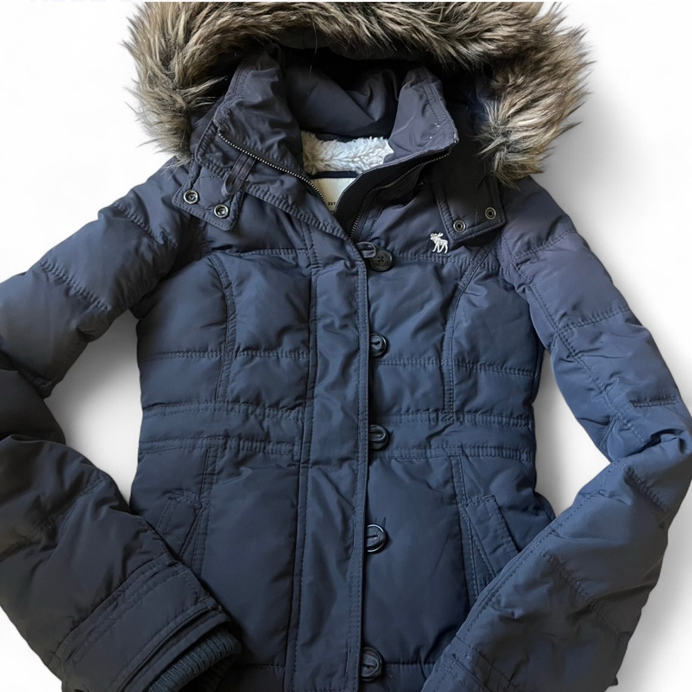 SOLD Abercrombie & Fitch Charcoal Jacket with fur hood